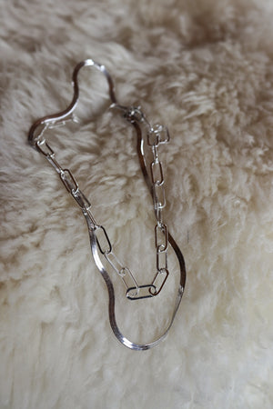Herringbone & Paperclip Chain Set