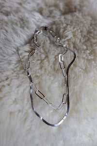 Herringbone & Paperclip Chain Set
