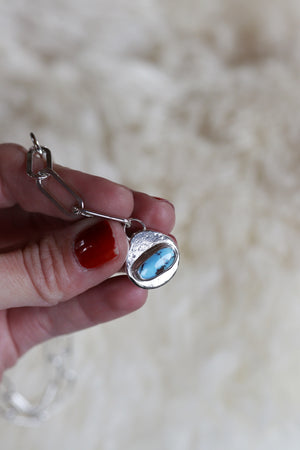 Reversible Turquoise Coin Necklace