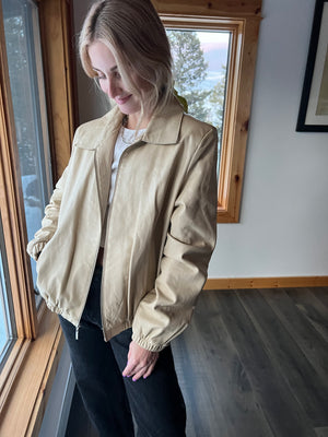 77: Tan Genuine Leather Jacket