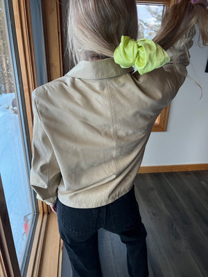 77: Tan Genuine Leather Jacket
