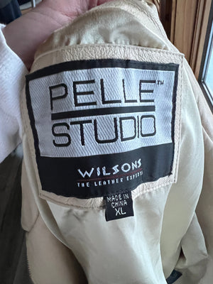 77: Tan Genuine Leather Jacket