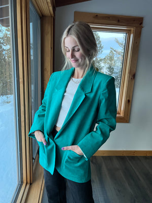 78: Teal Suede Blazer