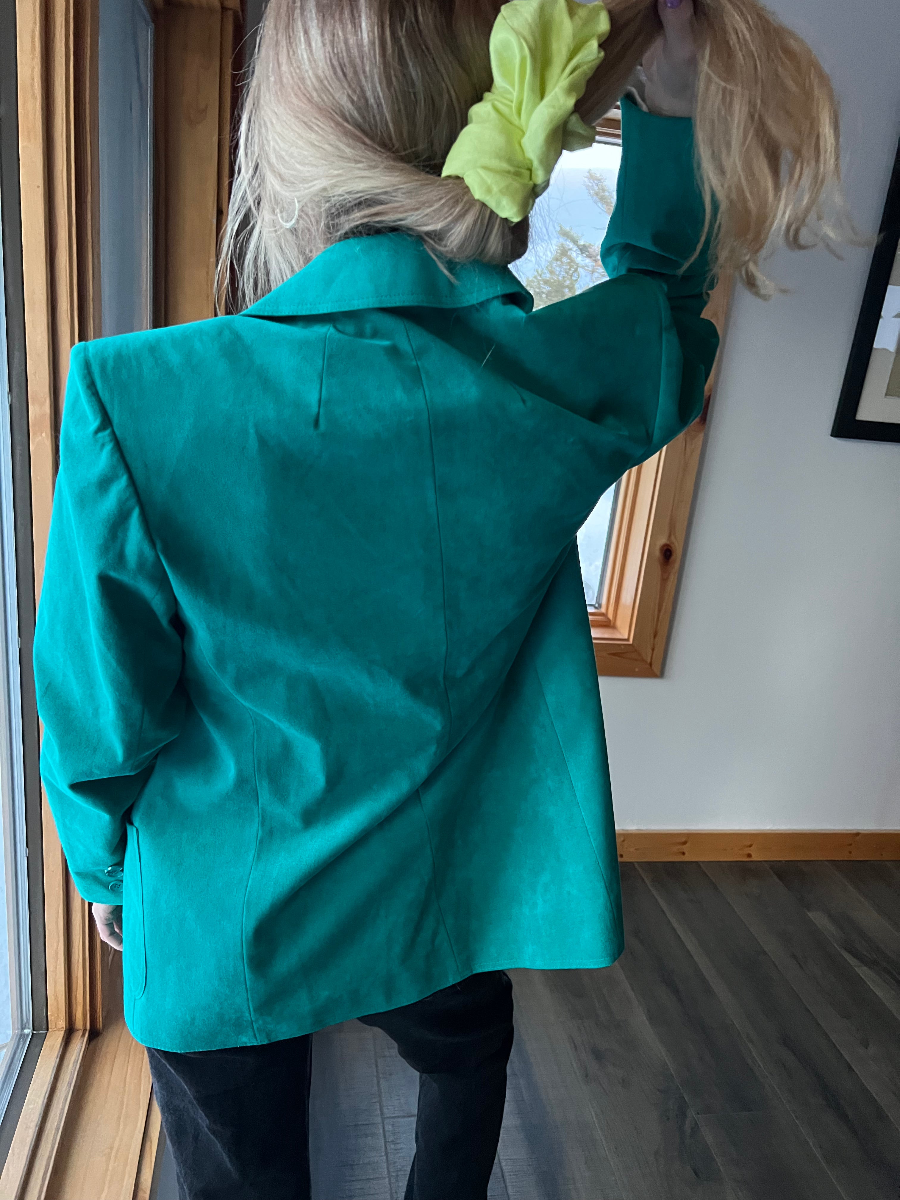 78: Teal Suede Blazer