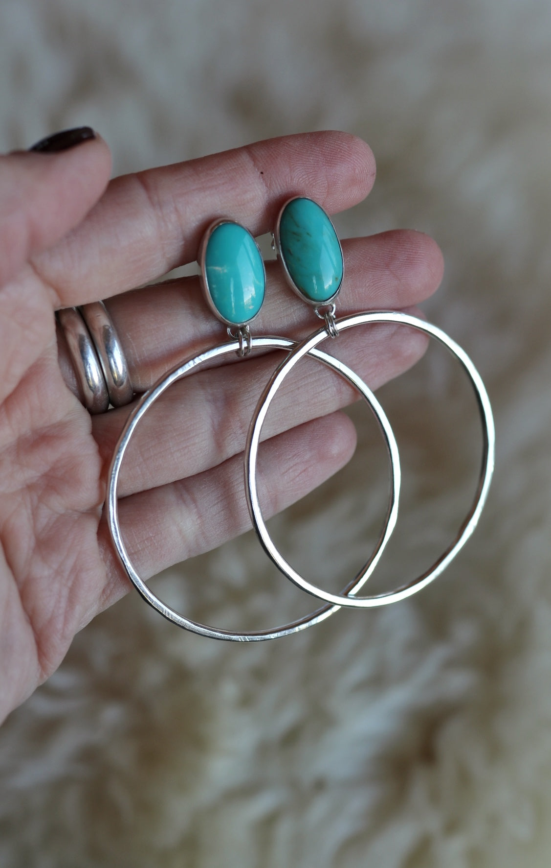 Turquoise Hoops #72