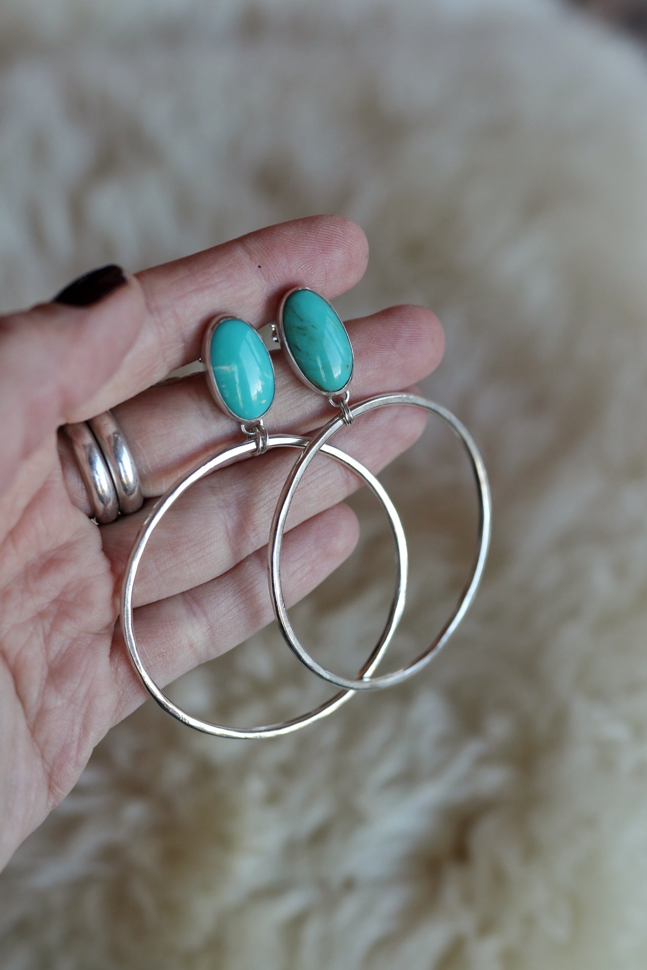 Turquoise Hoops #72