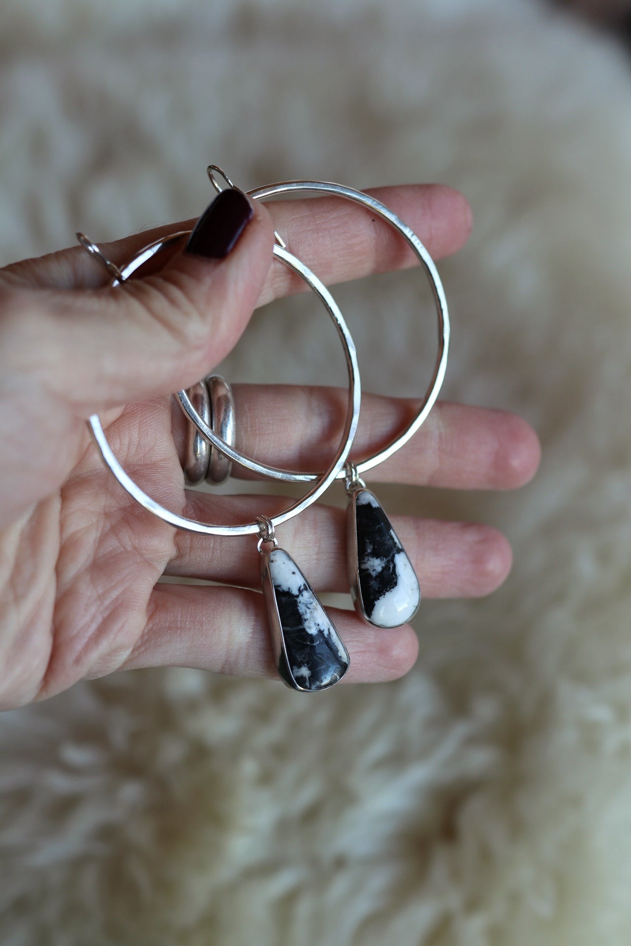 Turquoise Hoops #74