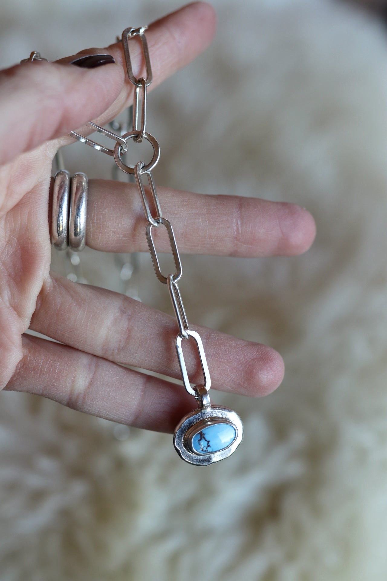 Reversible Turquoise Coin Necklace #2