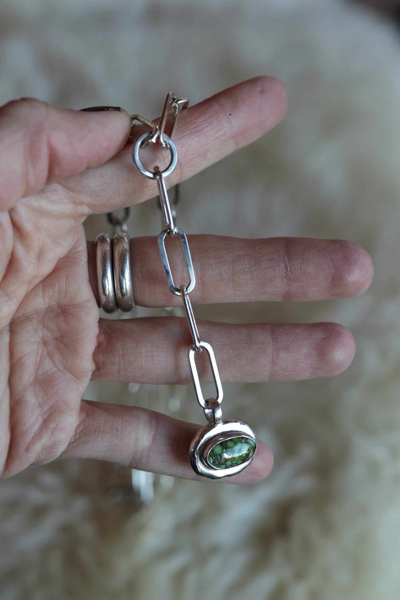 Reversible Turquoise Coin Necklace #2