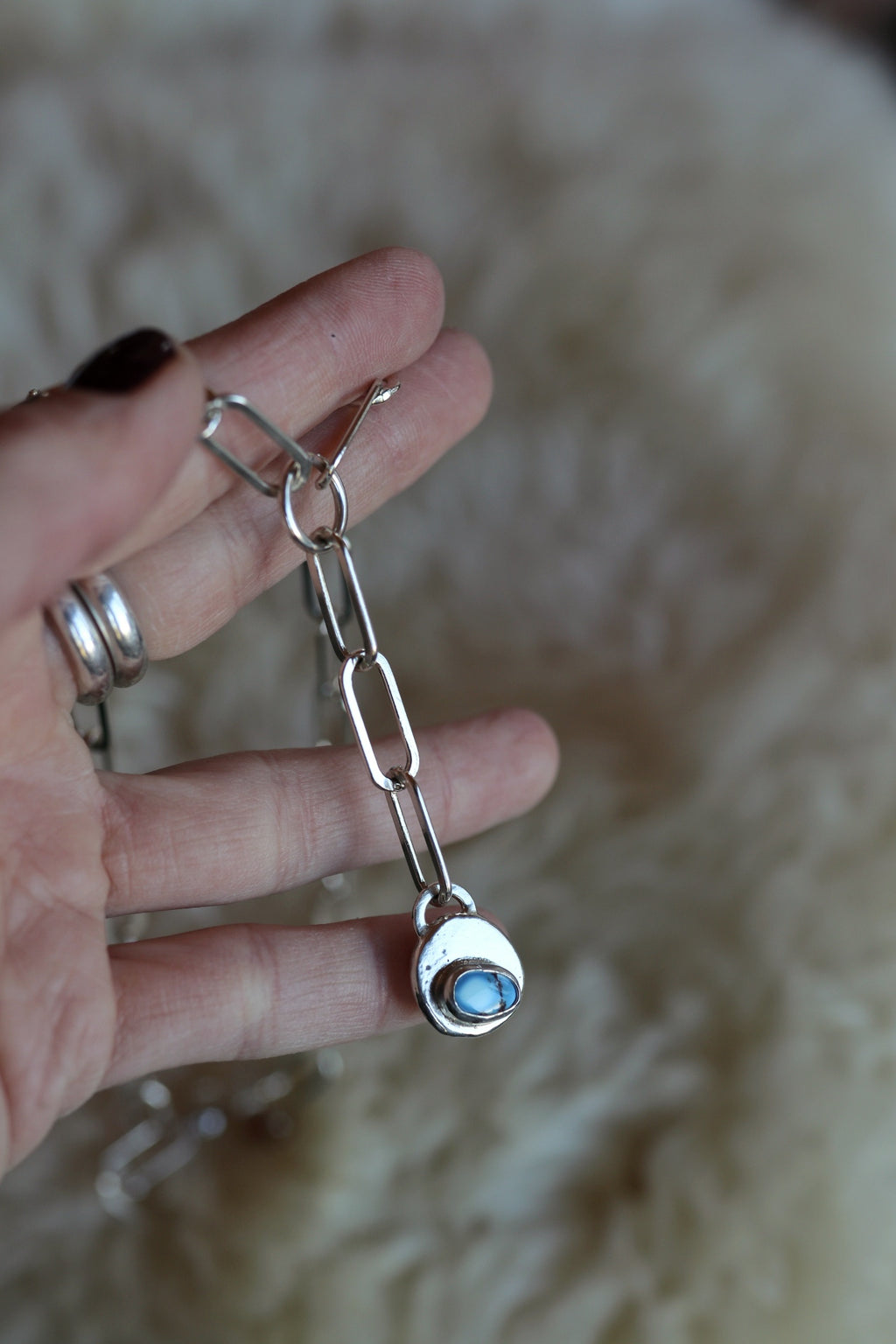 Reversible Turquoise Coin Necklace #3