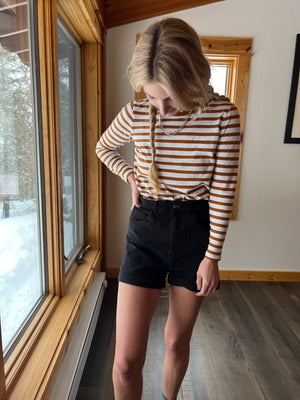 82: Black Denim Shorts