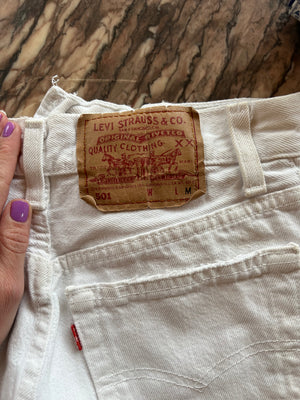 83: White Denim Vintage Levi Short