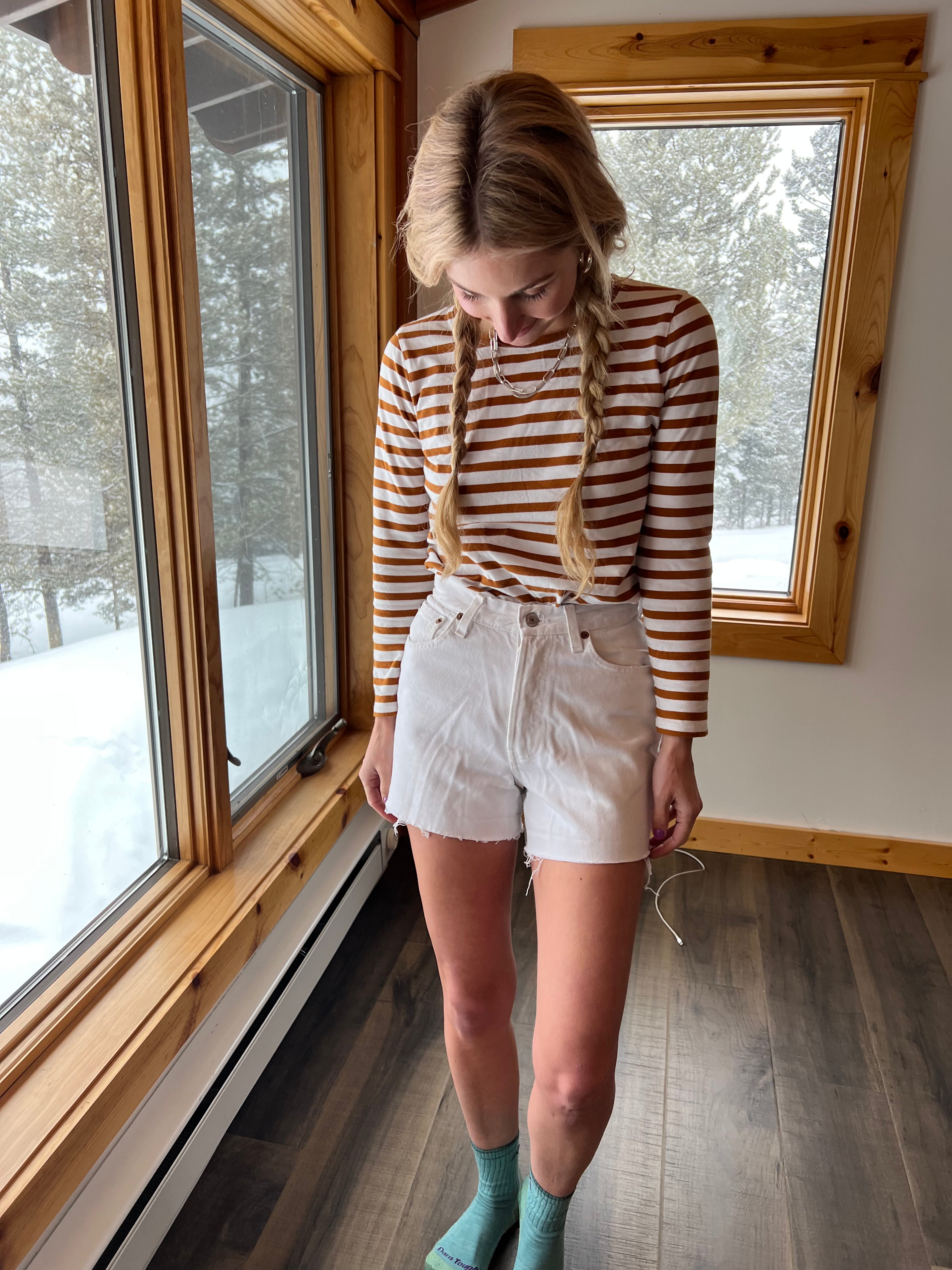 83: White Denim Vintage Levi Short