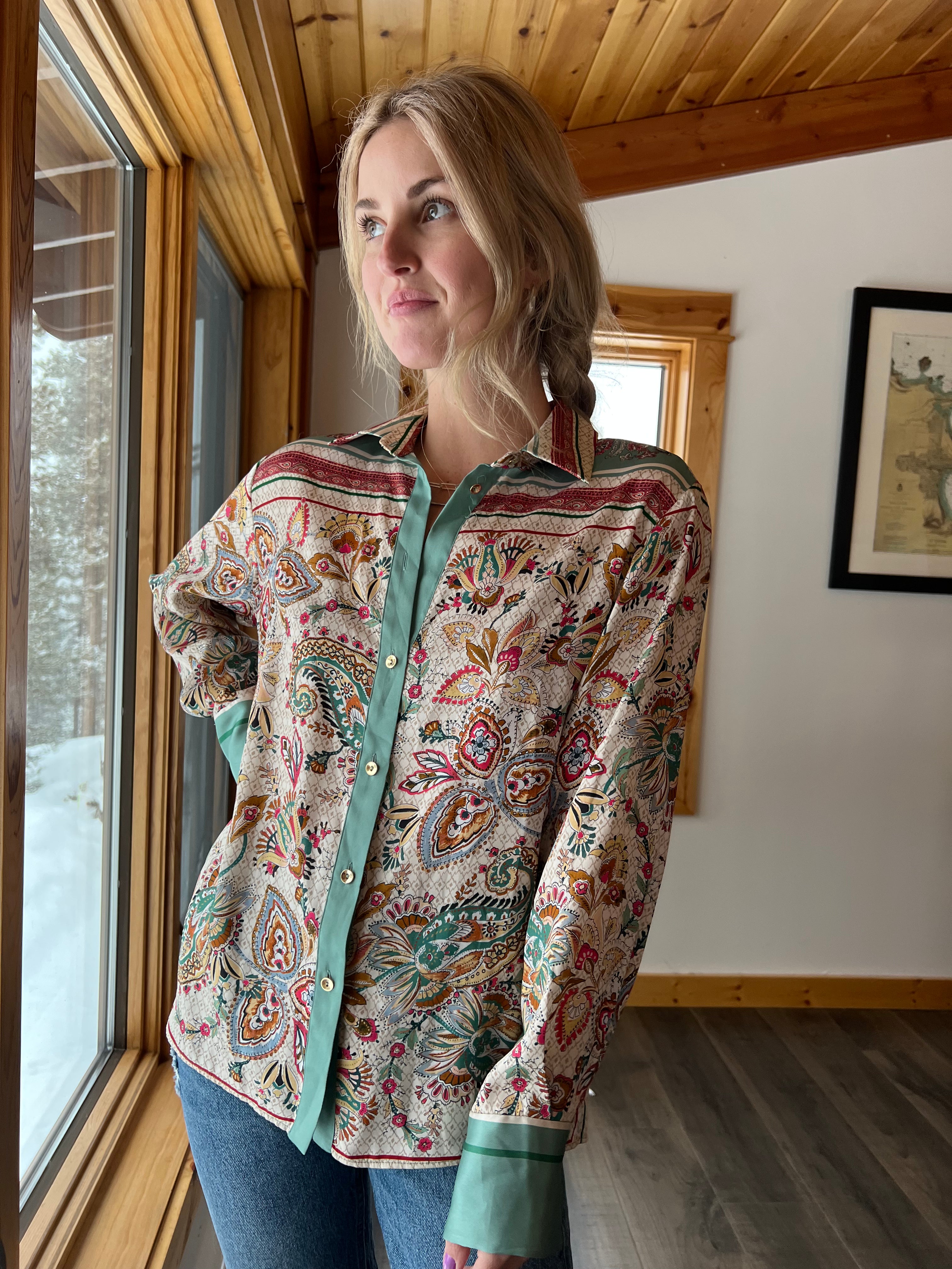 100: Paisley Button Up