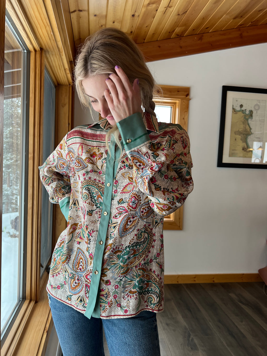 100: Paisley Button Up