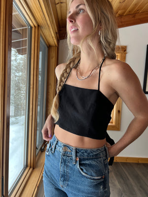104: NWT Black Zara Halter