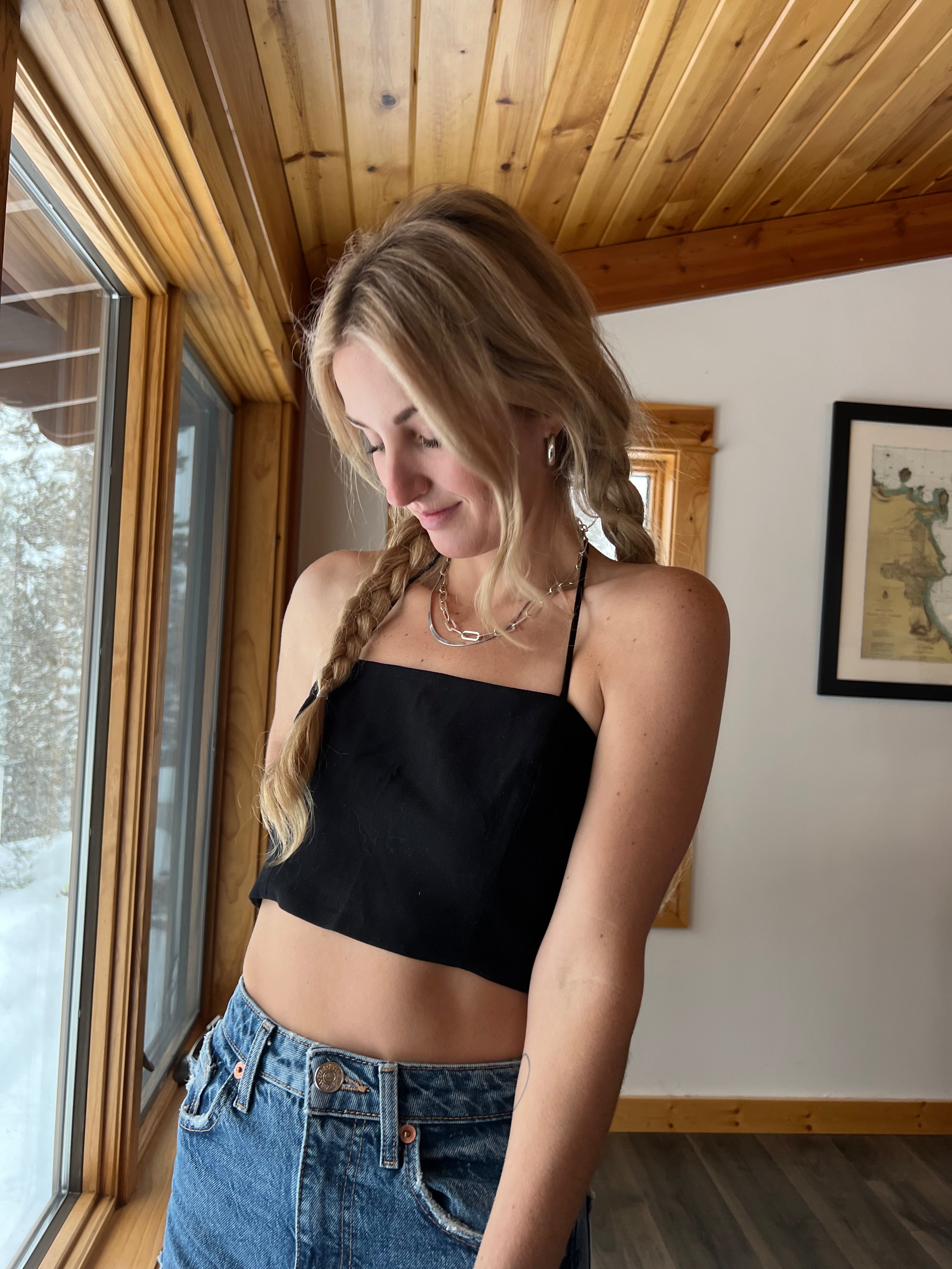 104: NWT Black Zara Halter