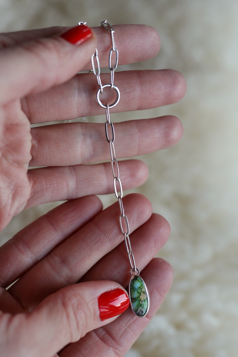 Dainty Paperclip Lariat Necklace #1