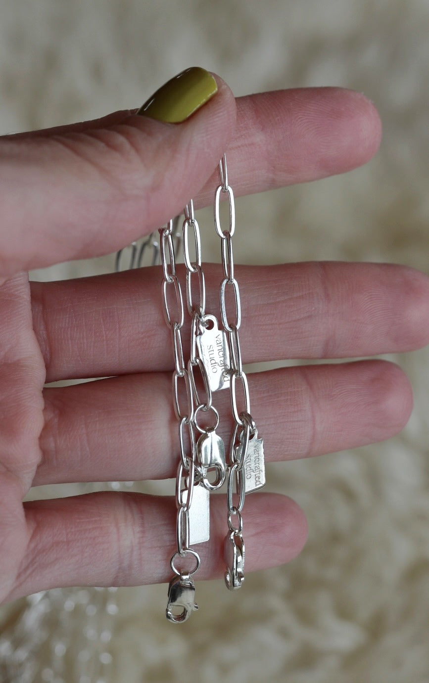 Dainty Paperclip Chain 18"