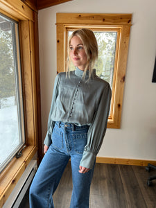140: Zara Blue Satin Top
